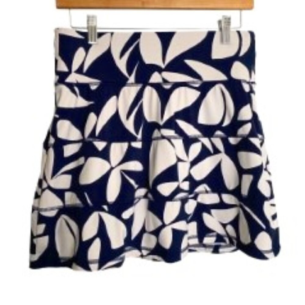 Talbots Navy and White Interlock Tiered Skort XSmall